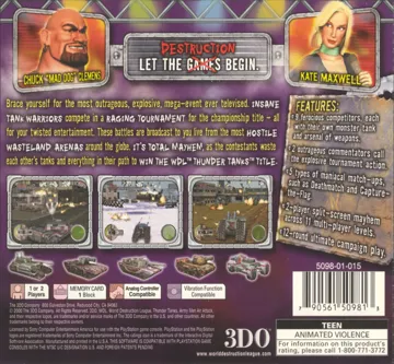 World Destruction League - Thunder Tanks (US) box cover back